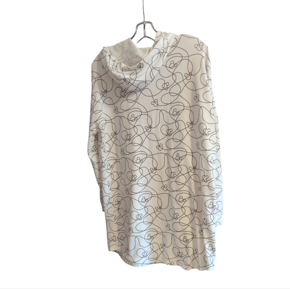 Disney Mickey Mouse Hoodie Large White Brown Textured Primark Pullover - Picture 2 of 8